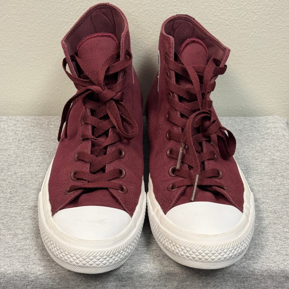 Converse High Top Sneakers Burgundy and White
